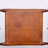 Campaign Cognac Leather Officers folding chair 1950s