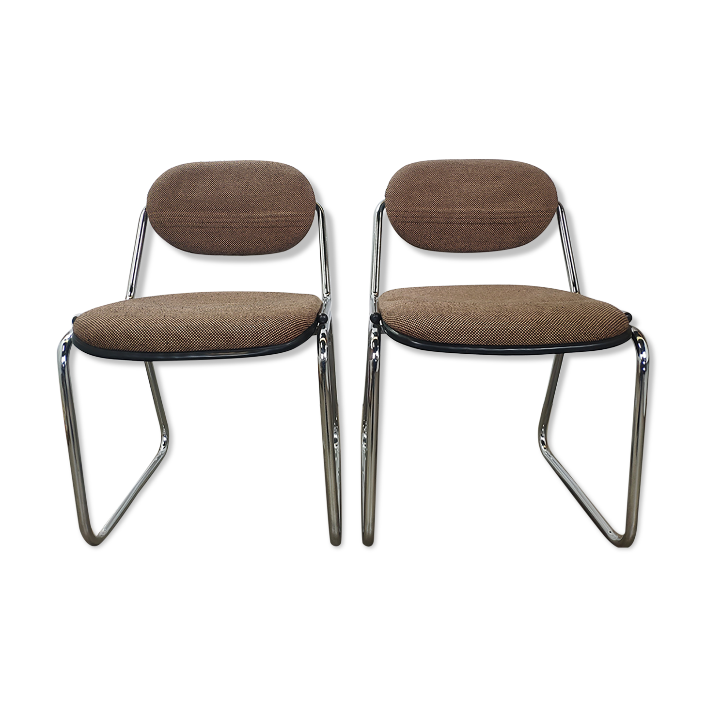 Vintage office chairs fabric and chrome