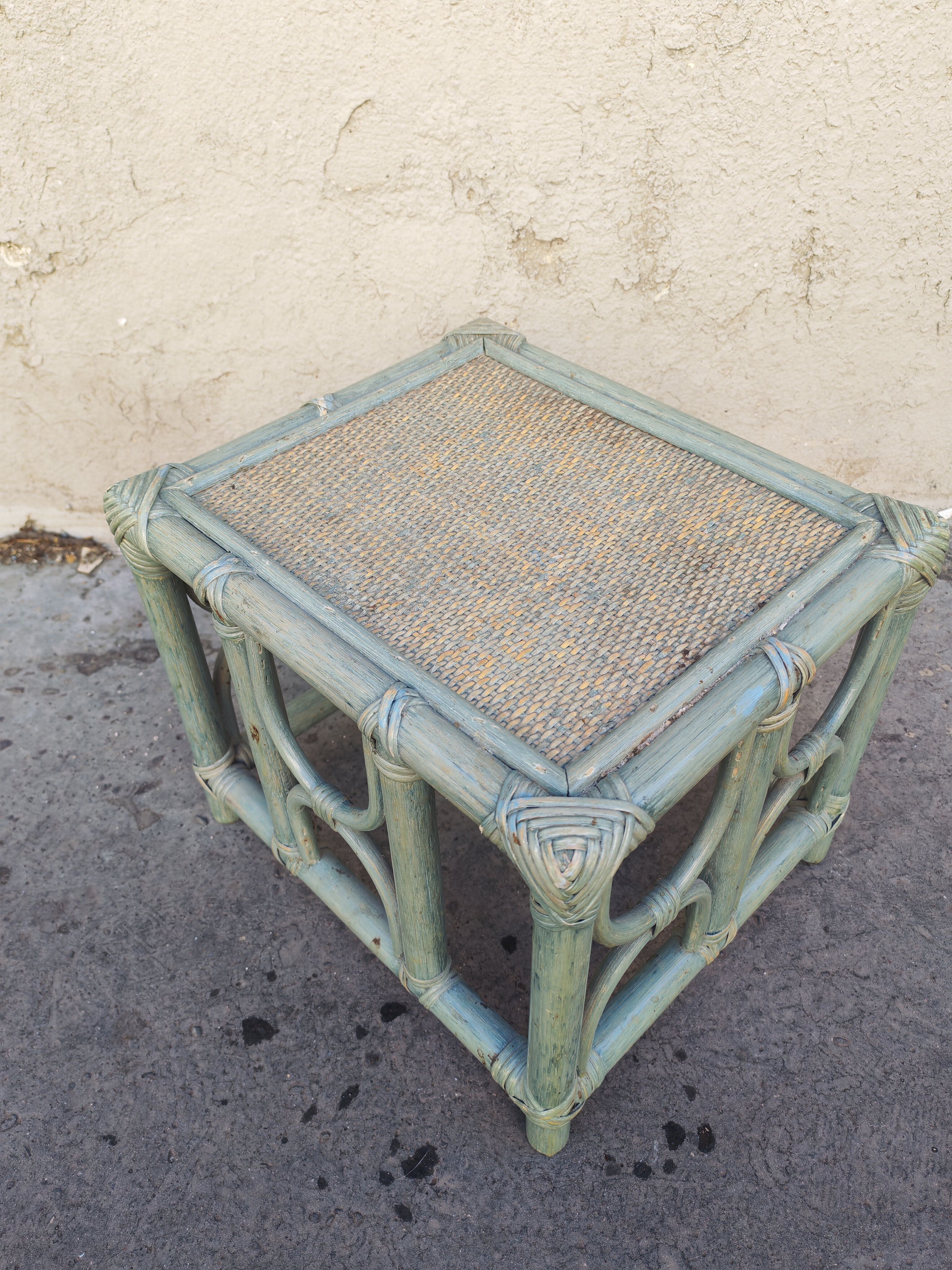 Small bamboo side table