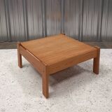 Table basse carré en pin, design vintage