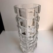Art deco molded crystal glass vase