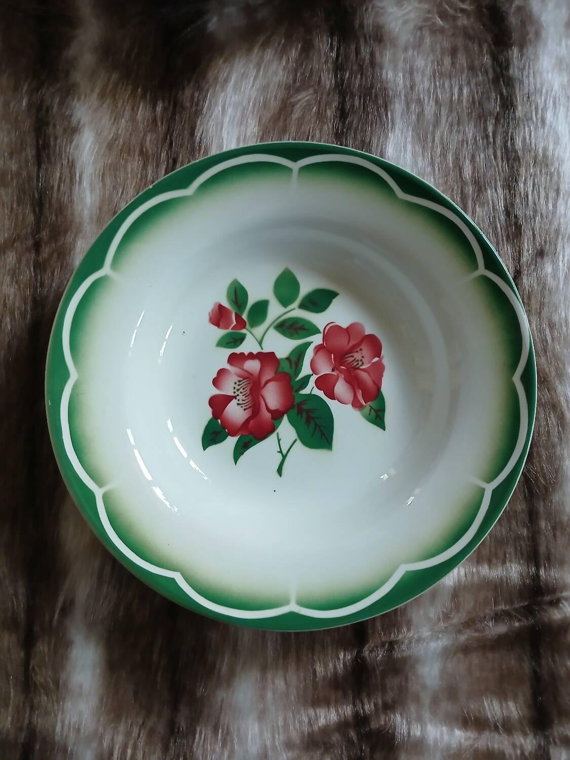 6 antique deep plates from Digoin and Sarreguemines