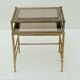 Brass and smoked glass tables