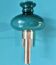 Brushed brass wall light with green glass shade "Vitrika". Denmark 1980