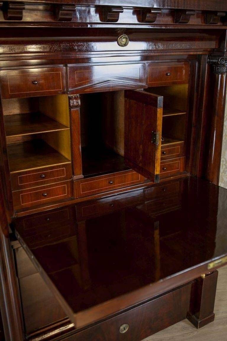 Antique Biedermeier Secretary with Mahogany, 1840