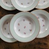 6 opaque porcelain soup plates 1940s