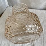 Vintage Scandinavian vase from the 1960s, textured tinted glass
