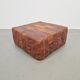Brown Leather Pouf with Patchwork from de Sede, Switzerland, 1970s