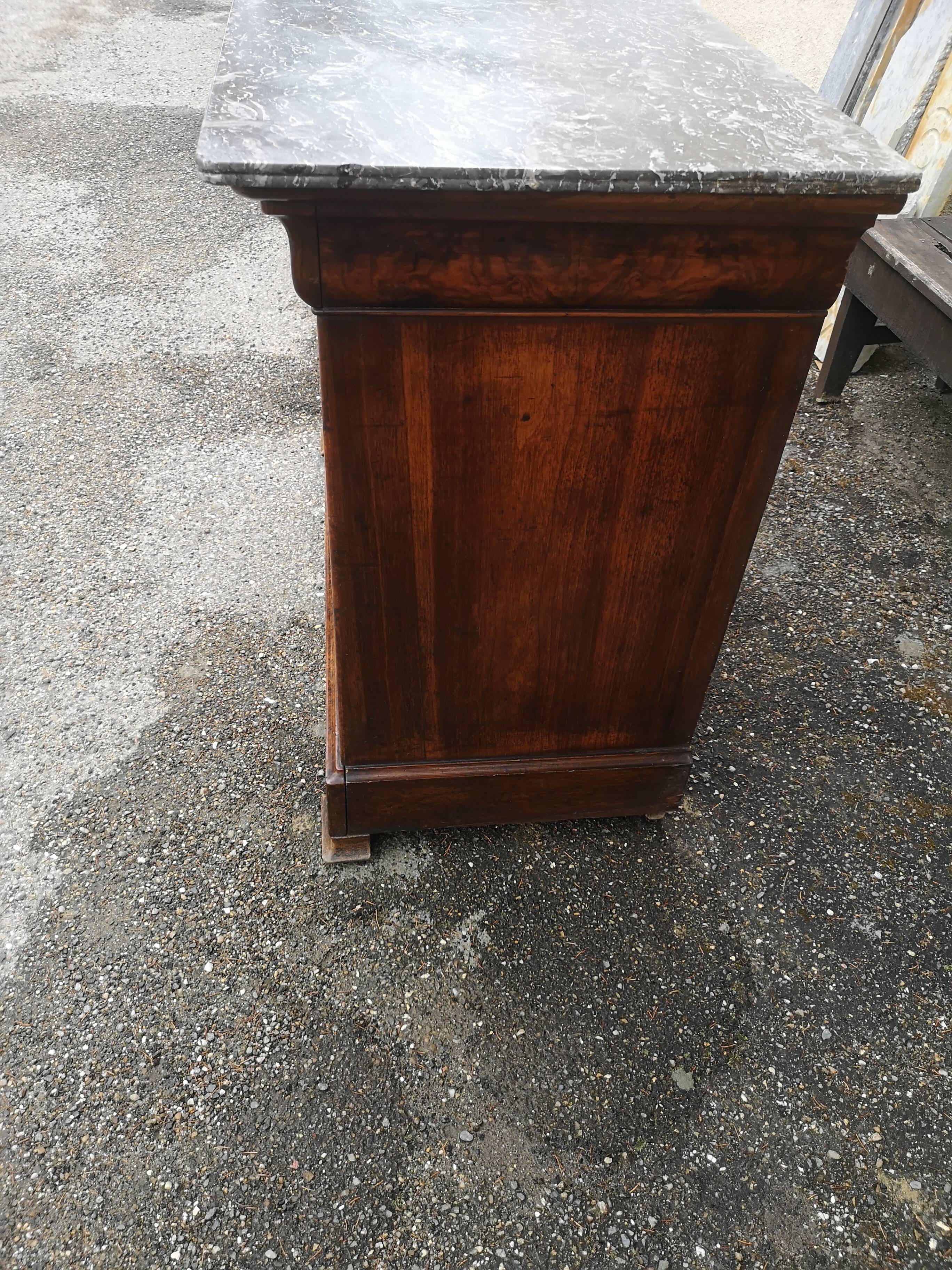 Louis Philippe burl walnut chest of drawers