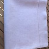 Old white linen sheet with days and monogram TD 168 X 300 cm