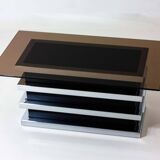 Table basse vintage noire et chromée par Belgo Chrom, 1970