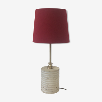 French travertine and brass table lamp 1960
