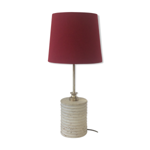 Lampe de table en travertin et laiton 1960