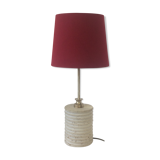 French travertine and brass table lamp 1960