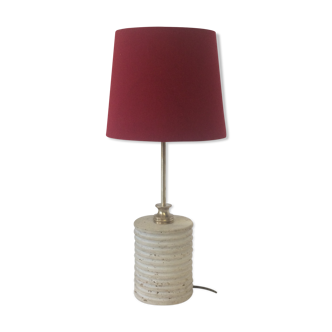 French travertine and brass table lamp 1960