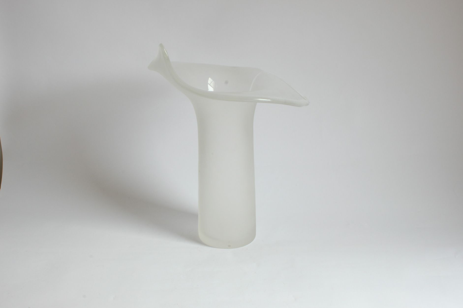 Orchid vase in milky Murano glass by Base2, Italy 1970