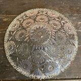 Cut glass fruit bowl with carved star decoration.