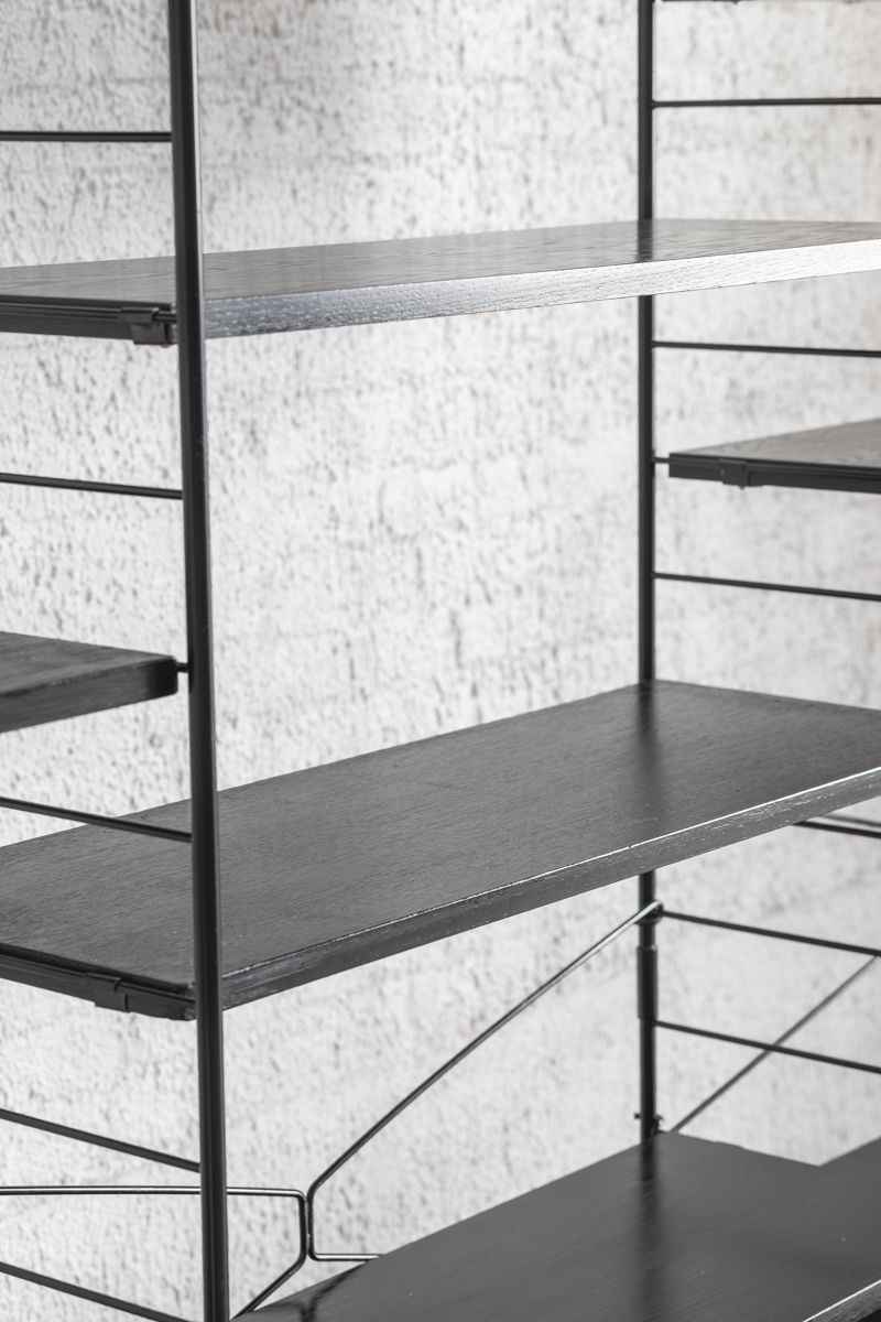 3-Bay shelving system in black by WHB, Germany, 1960’s