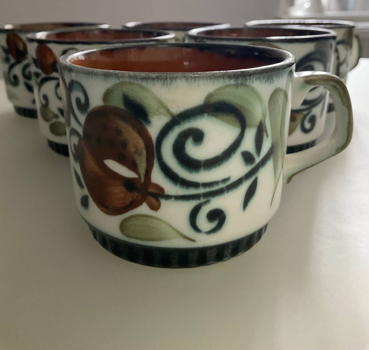 Set of 6 vintage Boch La Louvière coffee cups