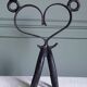 2 double brutalist candle holders in hand-forged iron. Folk art 1960.