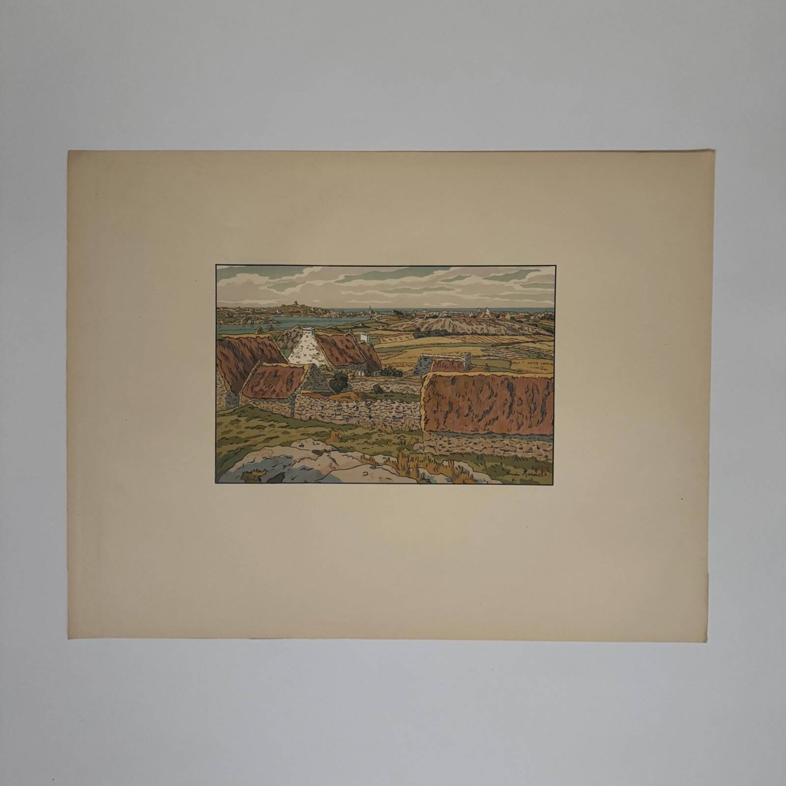 Lithograph by Henri Rivière The Beautiful Land of Brittany - Île Bréhat