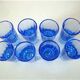Suite of 8 blue glasses Myosotis