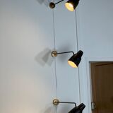 Set of 3 wall lights edited by Parscot France 1950s