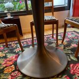 Table ellipse Seona verre fumé 6 couverts pied AMPM