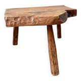 Mid Century rustic tree trunk side table