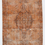 5x9 brunt orange classic turkish rug, 151x266cm