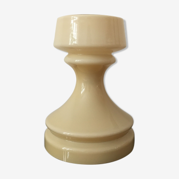 Lampe de table en verre d’échecs beige par Ivan Jakes, années 1960