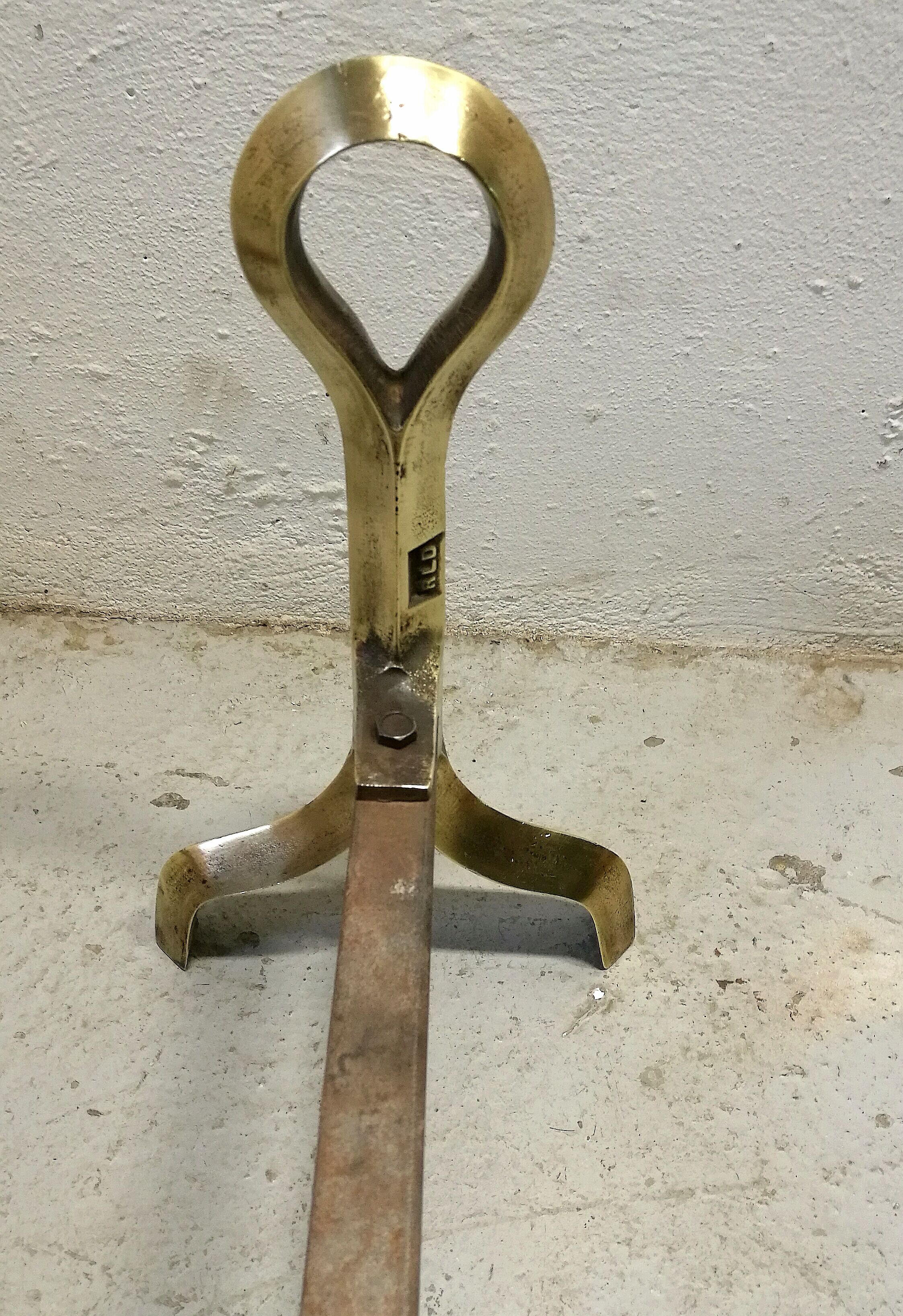 Paire de chenets bronze et fonte design 70
