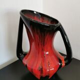 Vase rouge et noir Vallauris