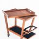 Vintage oak bar cart with removable tray. France 1950s.