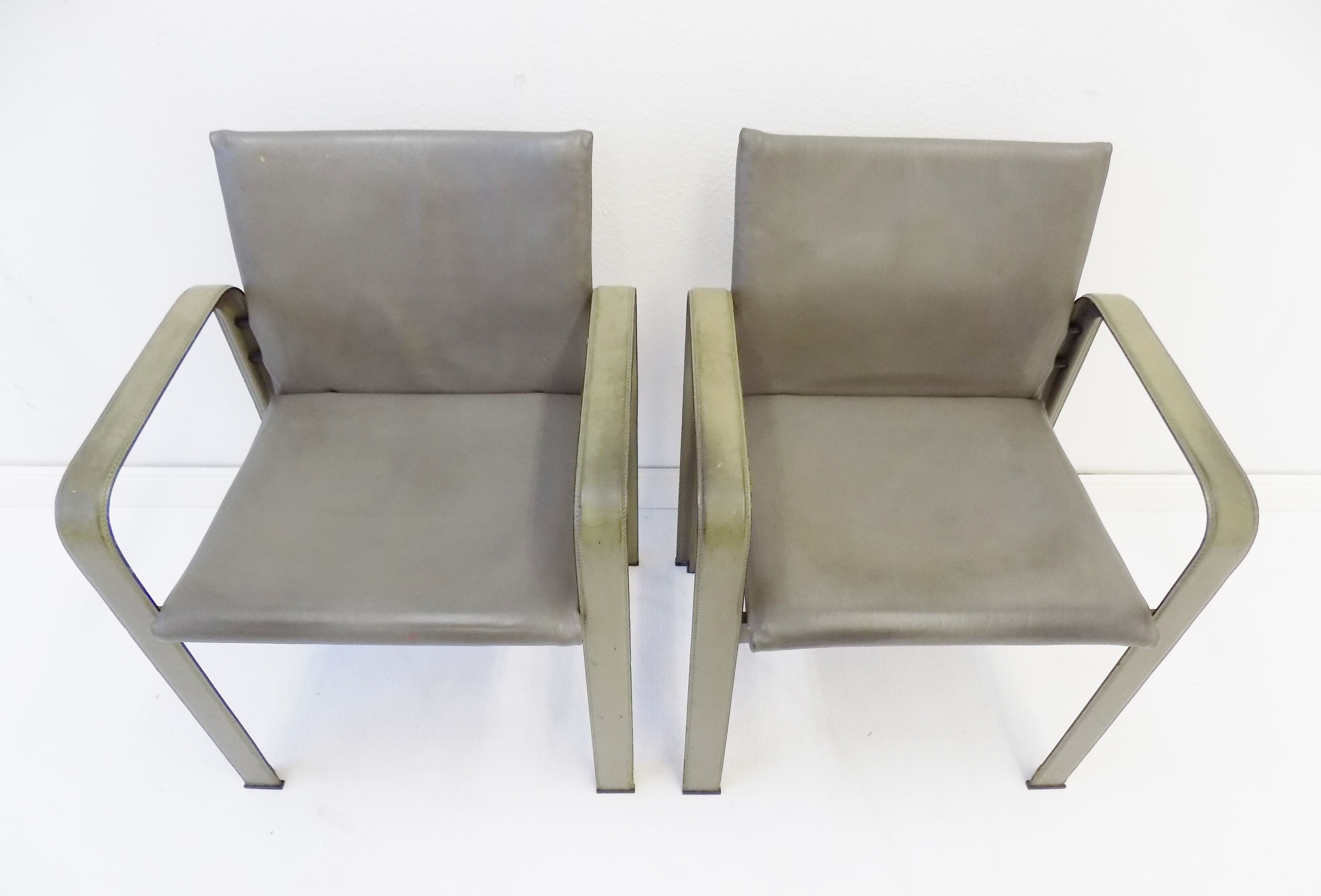 Lot de 2 fauteuils en cuir Matteo Grassi Golfo Dei Poeti