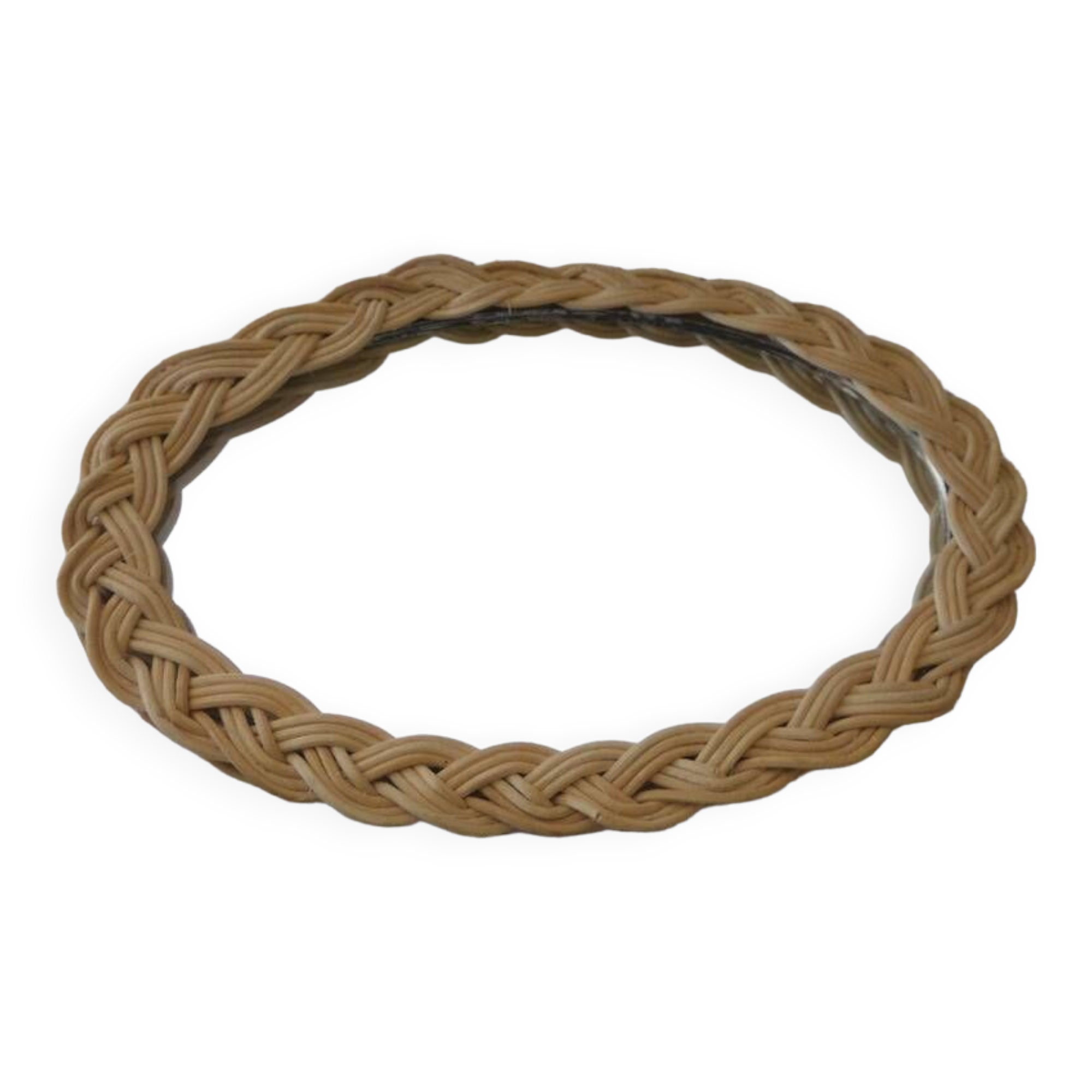 Small oval wicker mirror