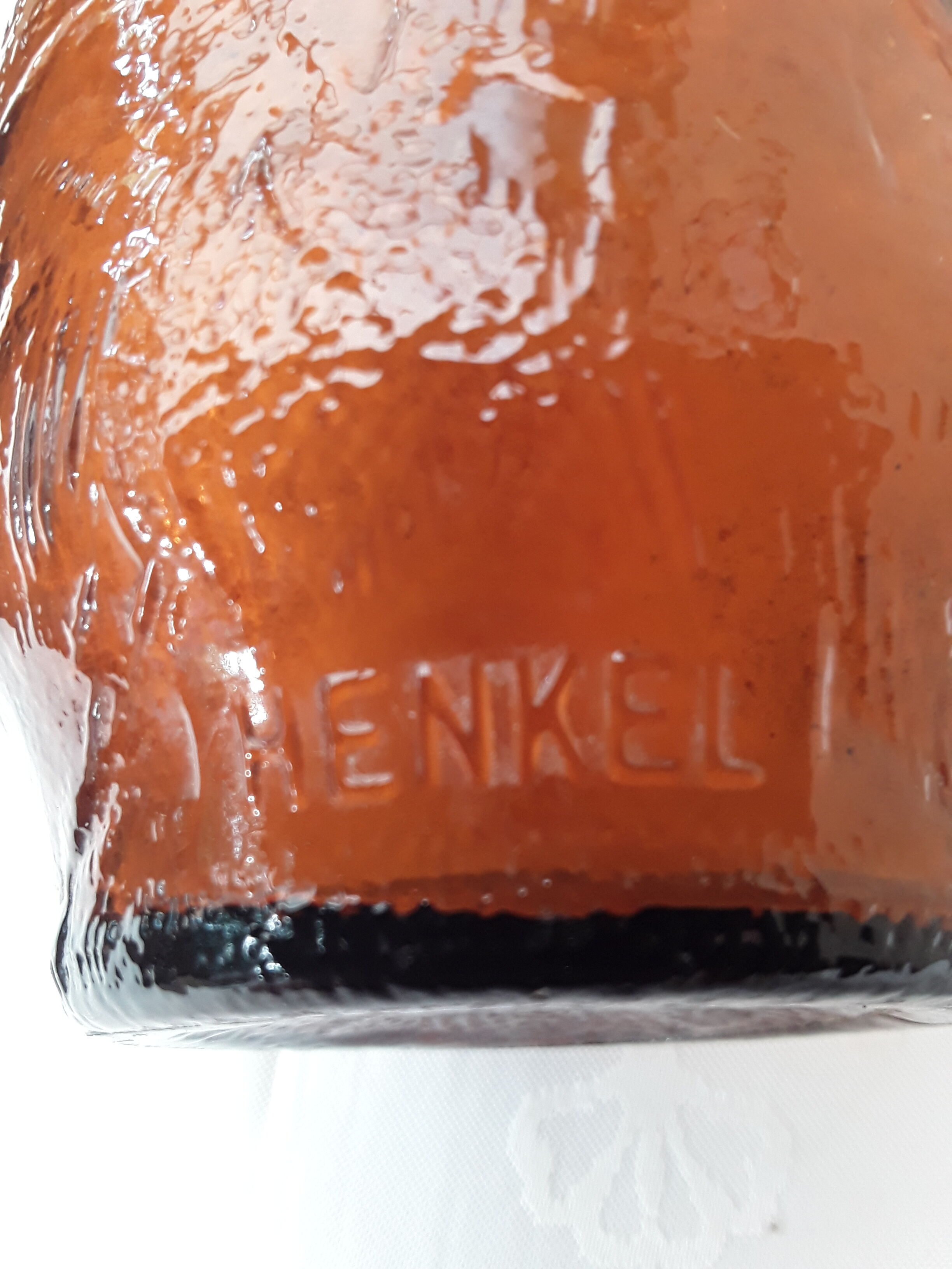 Henkel orange-brown glass vase