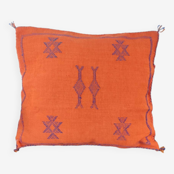 Sabra orange Berber cushion