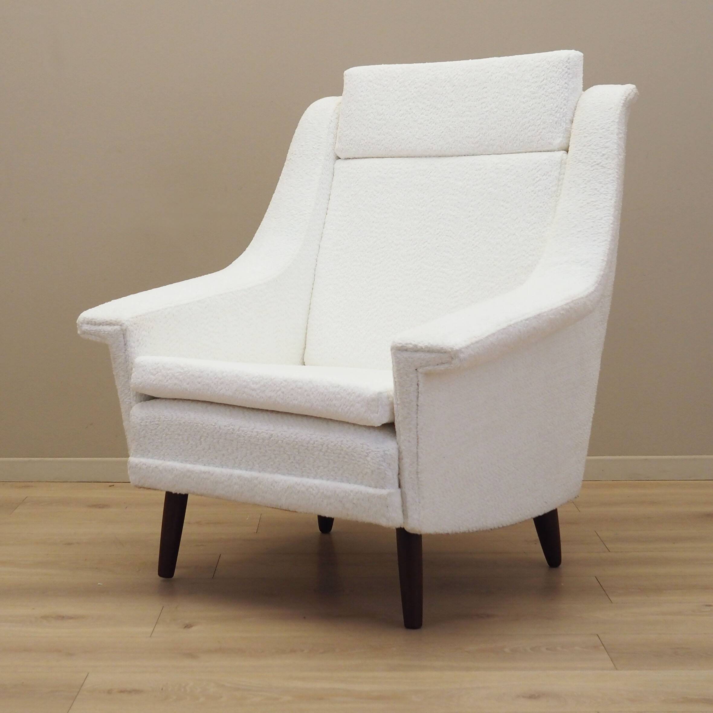 White armchair, Danish design, 1970s, production: Denmark