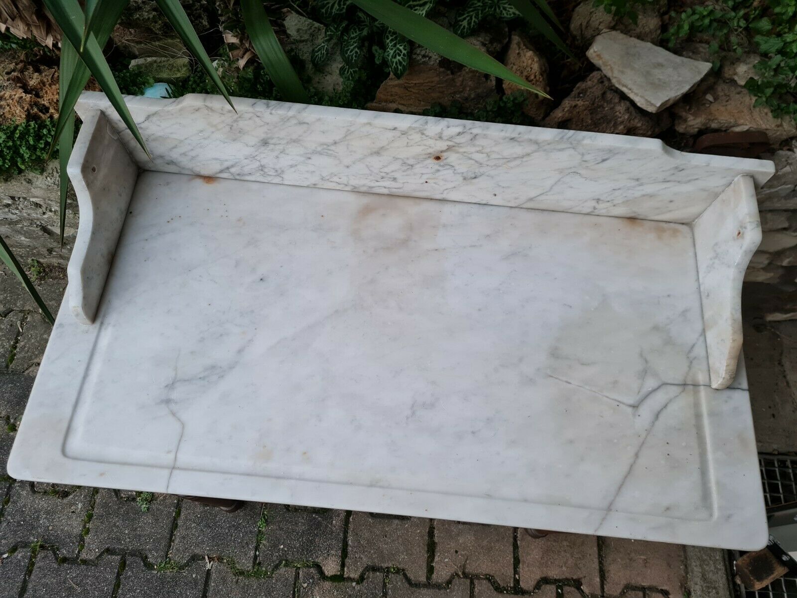 Toilet cabinet with marble plate