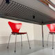 Bureau ou table design USM Haller plateau blanc structure métal
