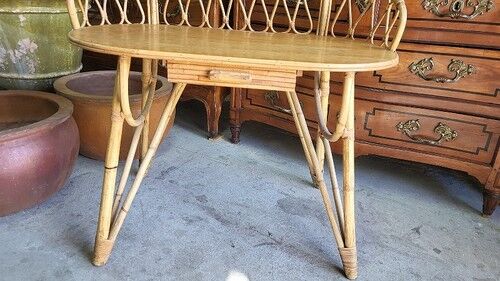 Rattan desk with 1 drawer ref JE