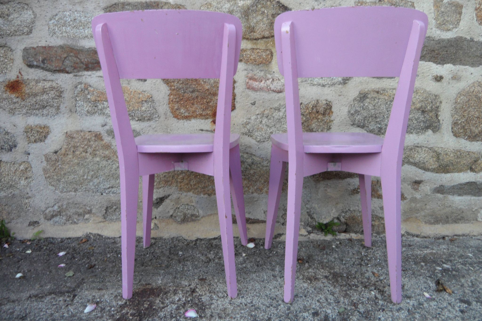 Pair of chairs signed pink Luterma- 40 years
