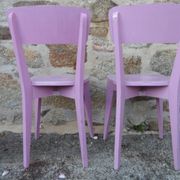 Pair of chairs signed pink Luterma- 40 years
