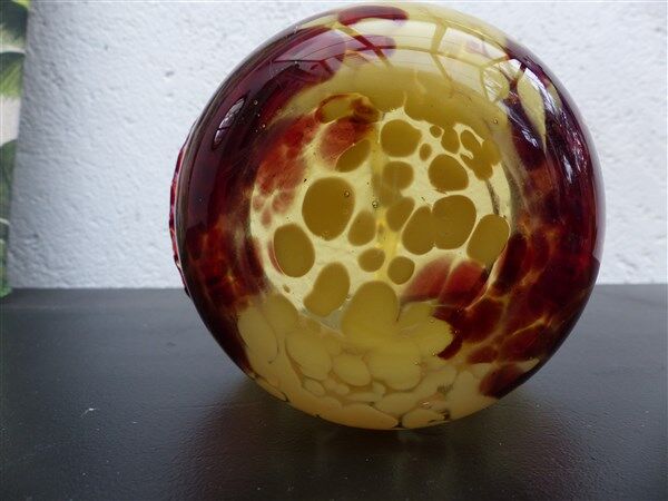 Murano vintage blown glass basket vase