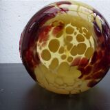Murano vintage blown glass basket vase