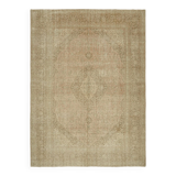 Hand-Knotted Persian One of a Kind 1970s 303 cm x 408 cm Beige Wool Carpet