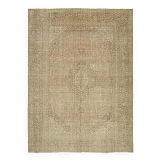 Tapis de laine Beige Persan noué à la main unique en son genre des années 1970 303 cm x 408 cm