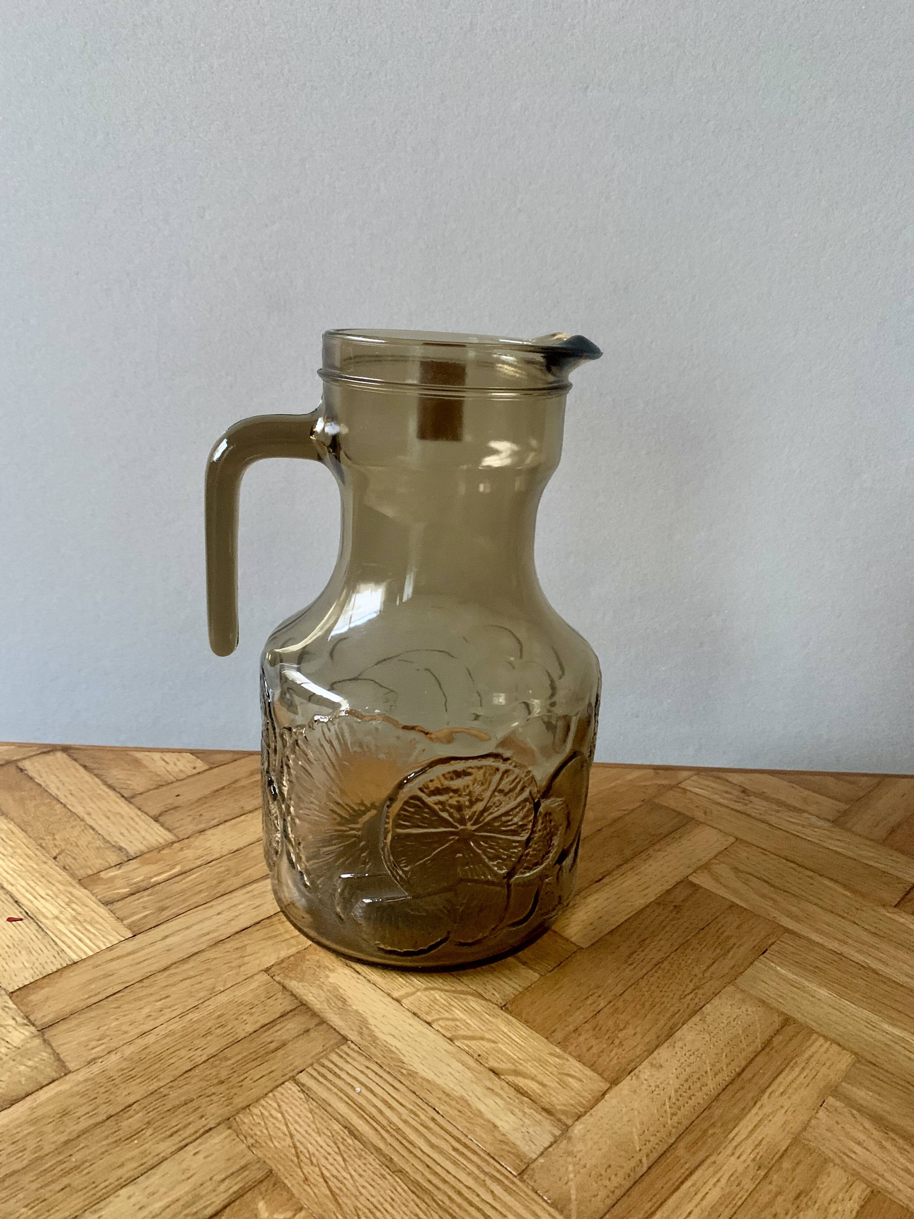 Vintage smoked glass lemonade set - vemam - made in italy