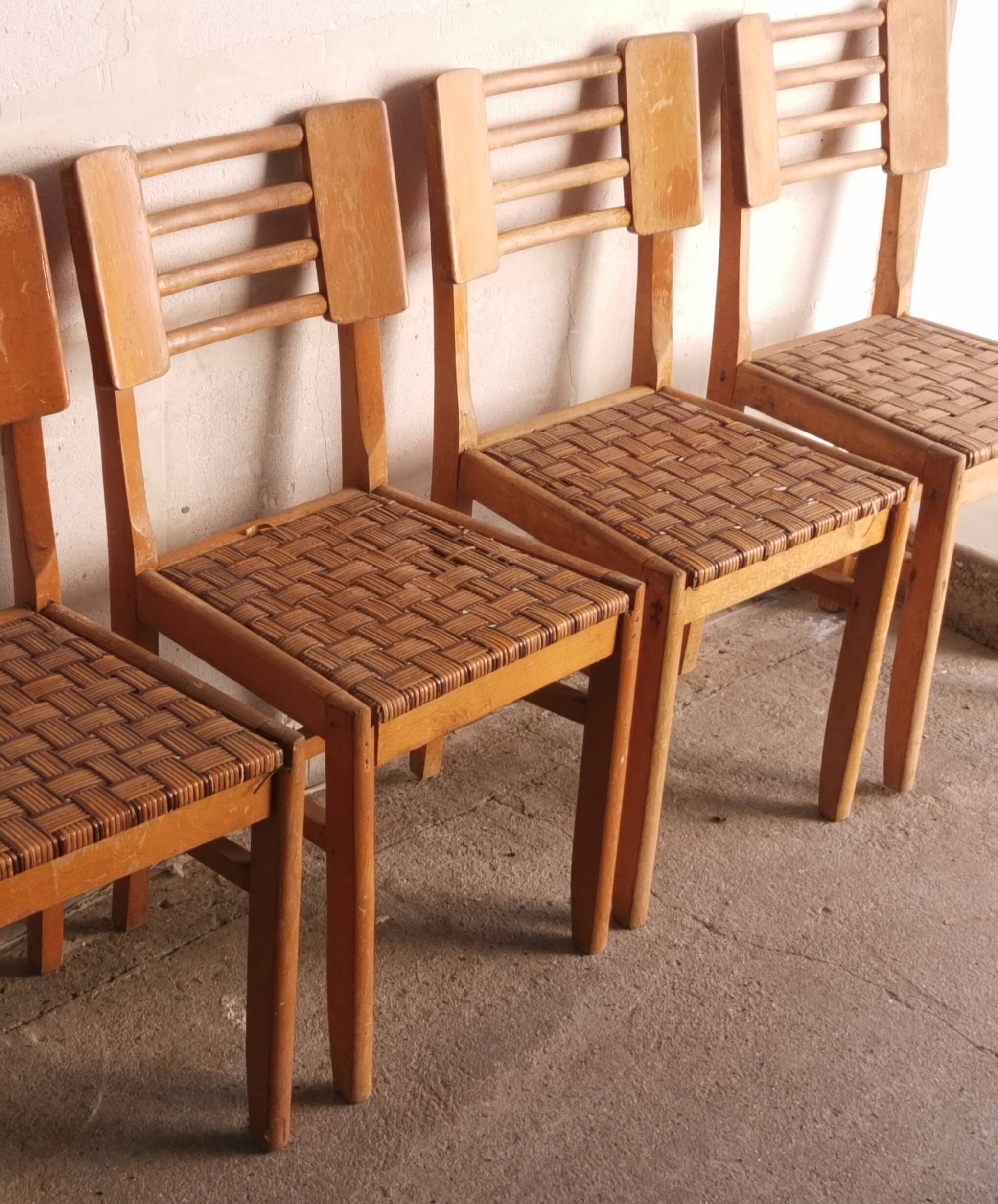 set of 4 chairs, vintage design